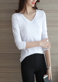 패션핏 여리여리한 스타일 연출 여성 긴팔 티셔츠 2컬러