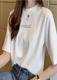 여성 라운드 반팔티 패션완성 잇템 티셔츠