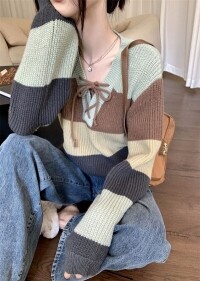 캐주얼 패션 잇템 여성 크롭탑 스웨터